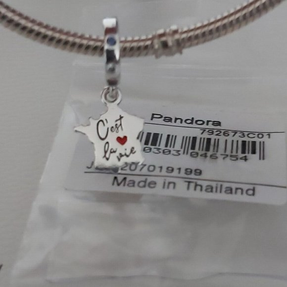 AUTH PANDORA STERLING SILVER *FRANCE EXCLUSIVE* "C'EST LA VIE " Charm - Picture 7 of 9